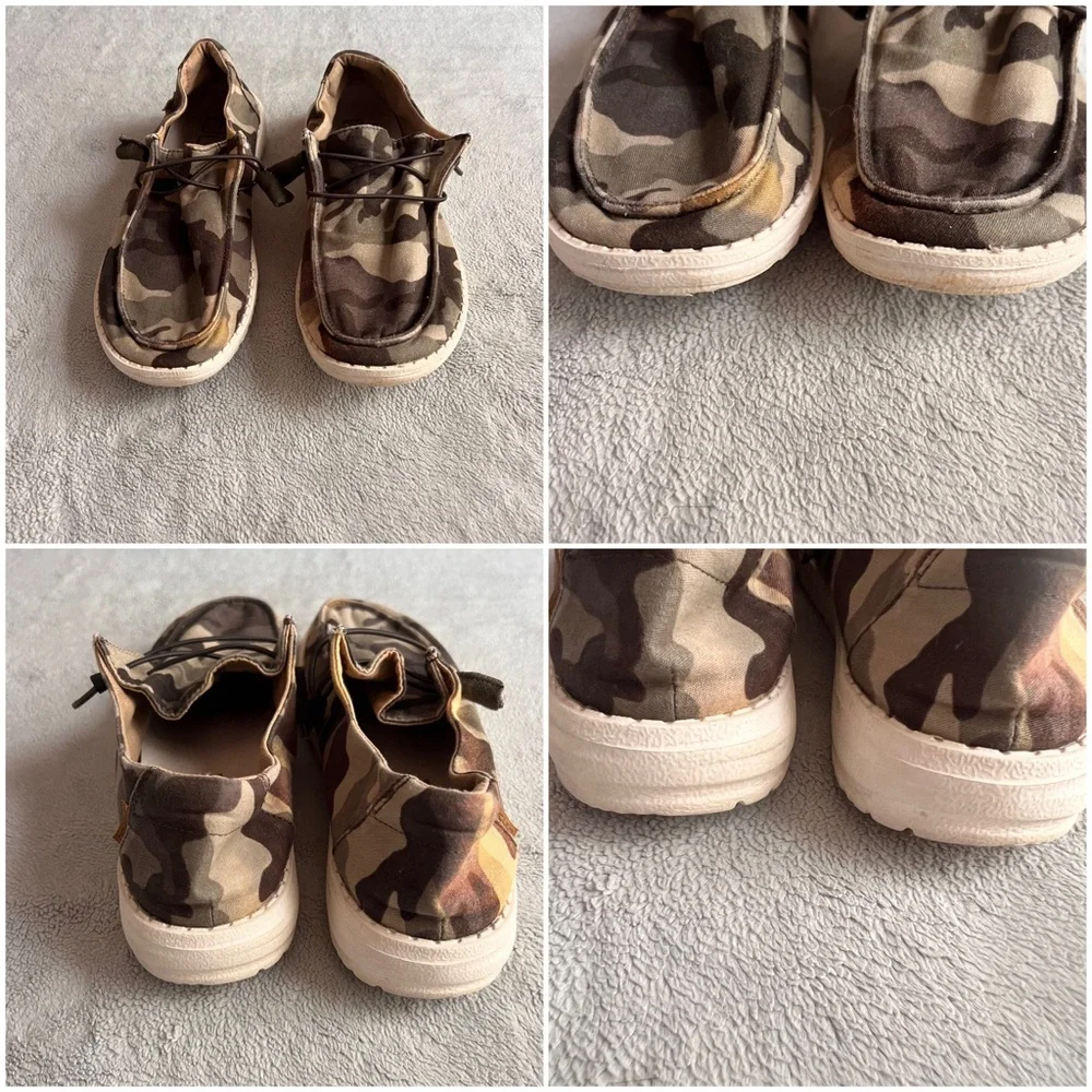 Hey Dude Wendy Camo Camouflage Print Slip-On Sneaker Canvas Shoe Sz 7 - Picture 4 of 15